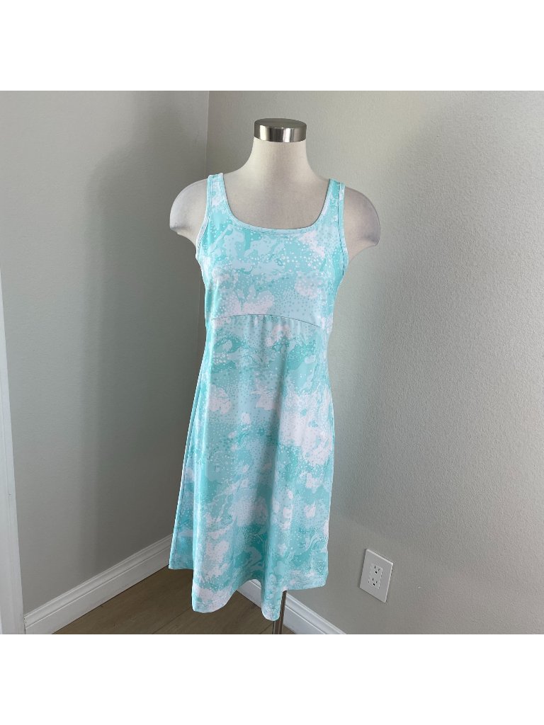Columbia Womens Medium Sleeveless Aqua Activewear Sports Dress Stretch